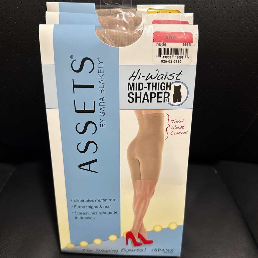 Women's ASSETS by Sara Blakely Nude Hi-Waist Mid-Thigh Shaper Size 1 & 2